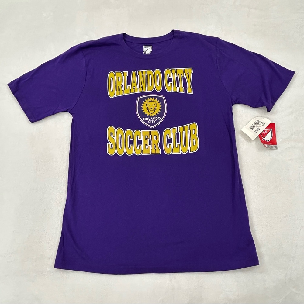 Orlando City Soccer Club MLS Purple Short Sleeve Shirt Youth Boys XL Mens XS/S
